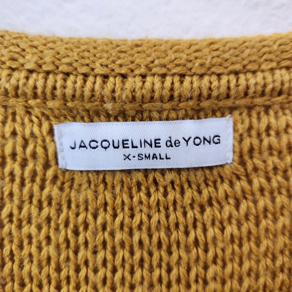 Jacqueline de Yong Women's Mustard Yellow Knit Cardigan Extra Small XS - Picture 3 of 10